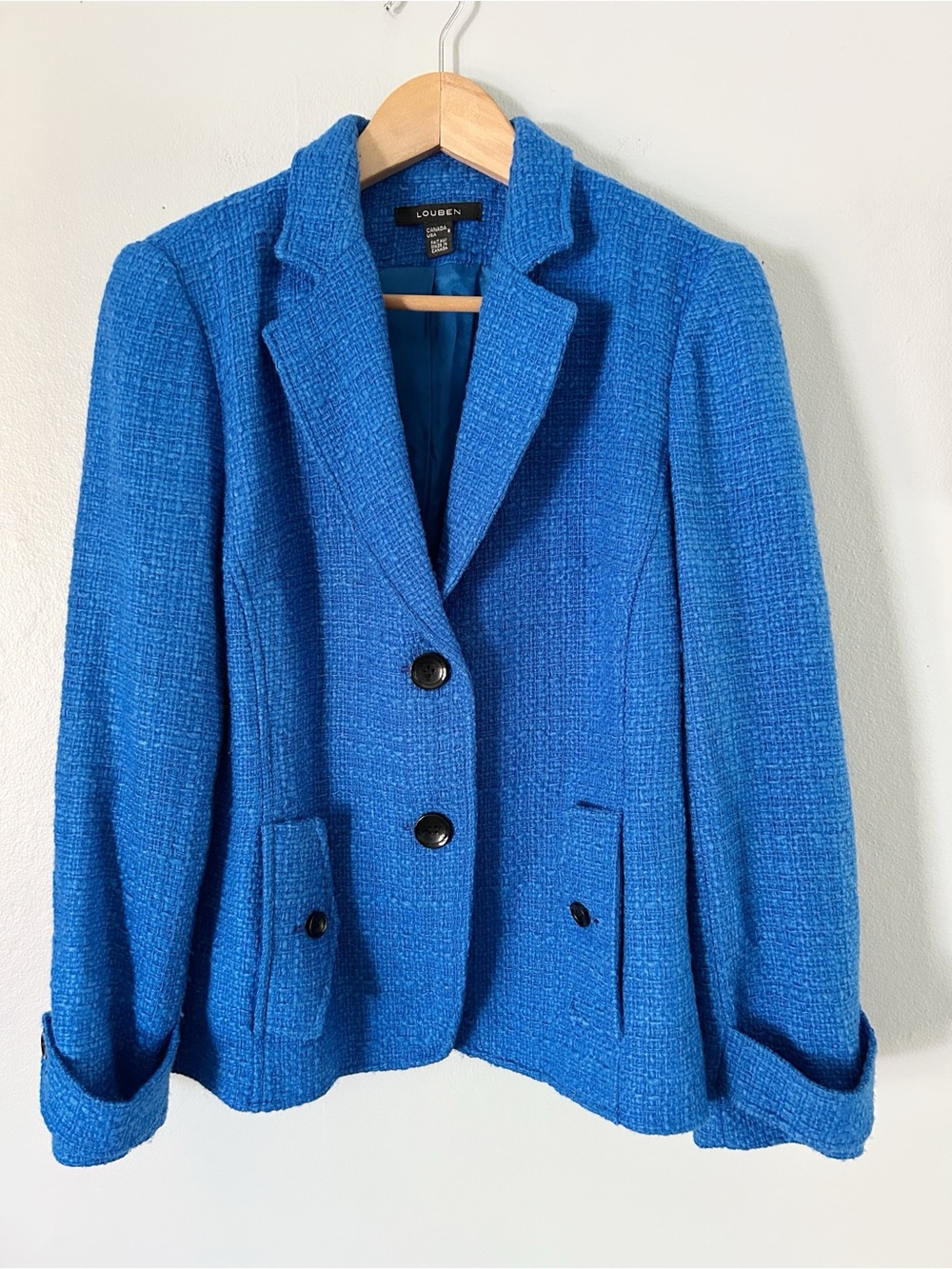 Louben • tweed wool blend blazer jacket 8